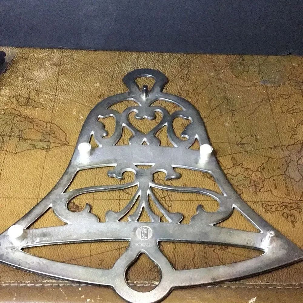 Trivet vintage silver plated bell trivet by William Adams